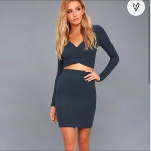 ❌SOLD❌ Arabesque Navy Blue Two-Piece Dress